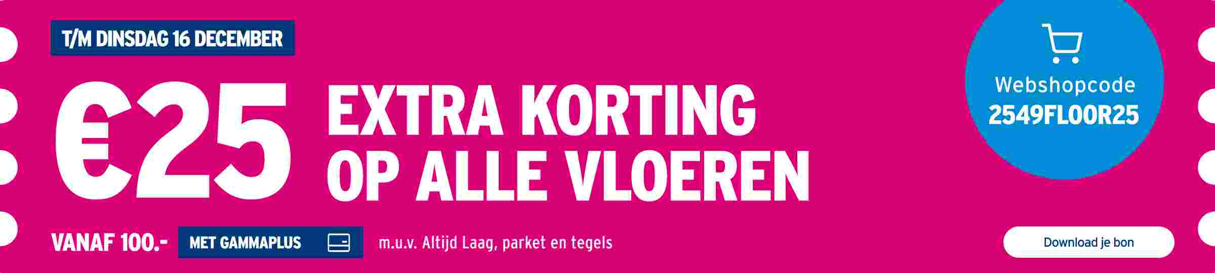 €25 extra korting op alle vloeren