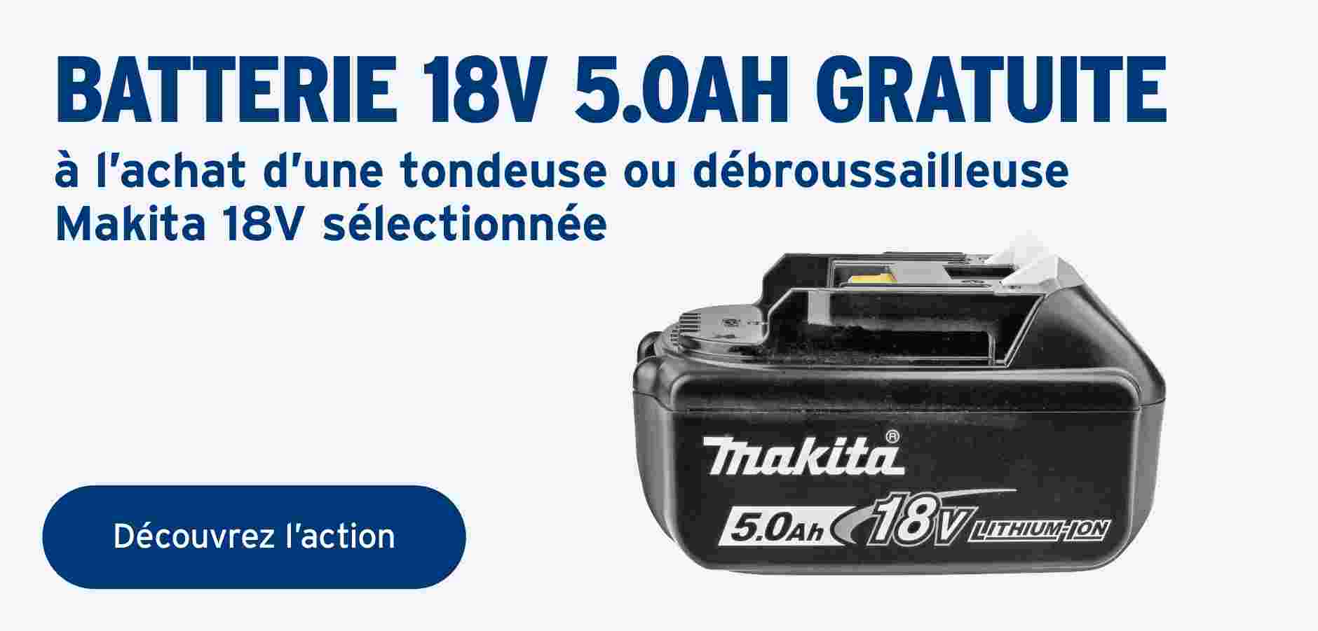 Makita batterie 18V gratuite