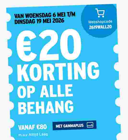 €20 korting op alle behang