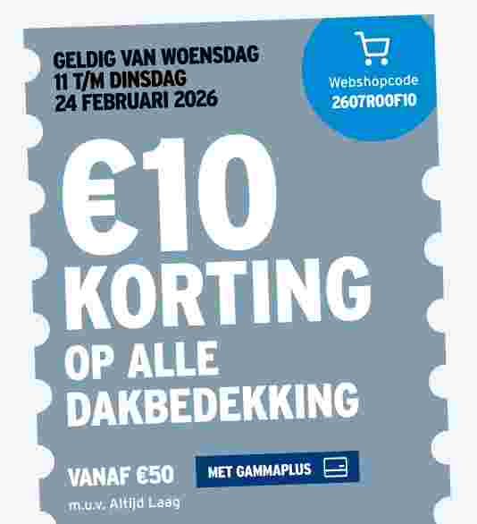 €10 korting op alle dakbedekking