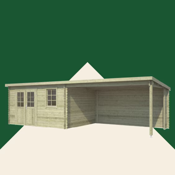 20% korting op alle tuinhuizen en overkappingen