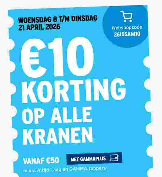 €10 korting op alle kranen