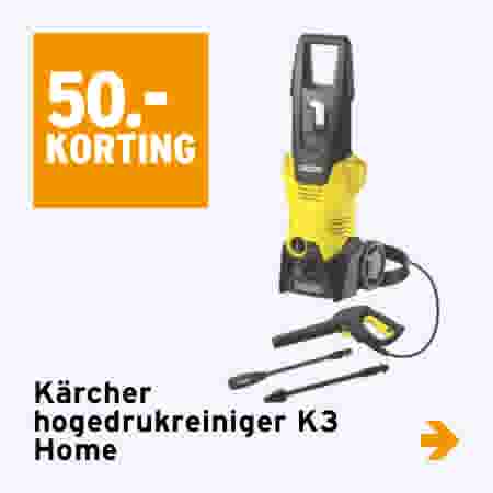 50.- korting Kärcher hogedrukreiniger K3 Home