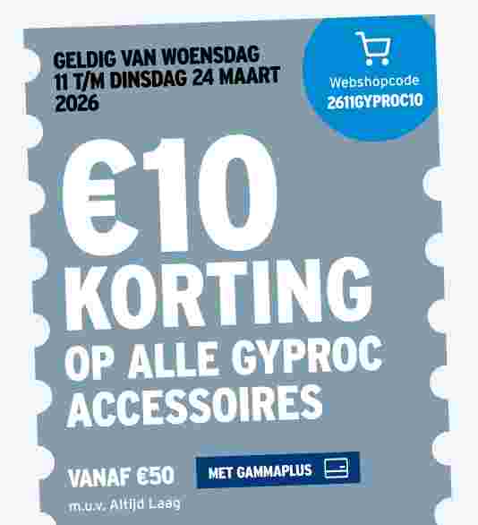 €10 korting op alle Gyproc accessoires