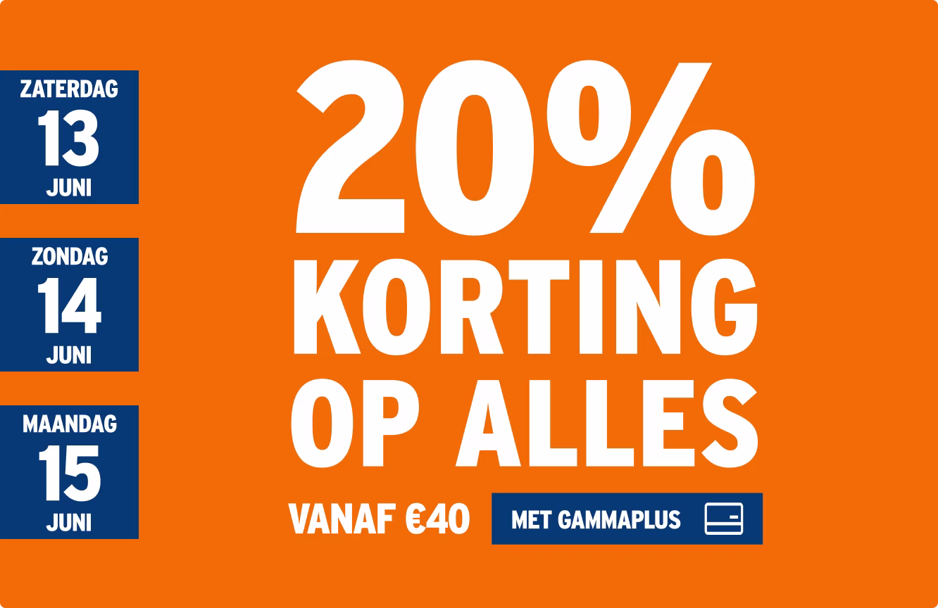 20% korting op alles