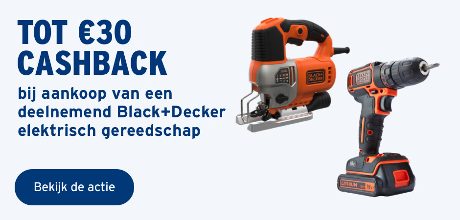Alle cashbackacties van Black+Decker bij GAMMA