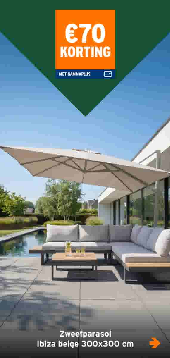 €70 korting Zweefparasol Ibiza beige 300x300 cm