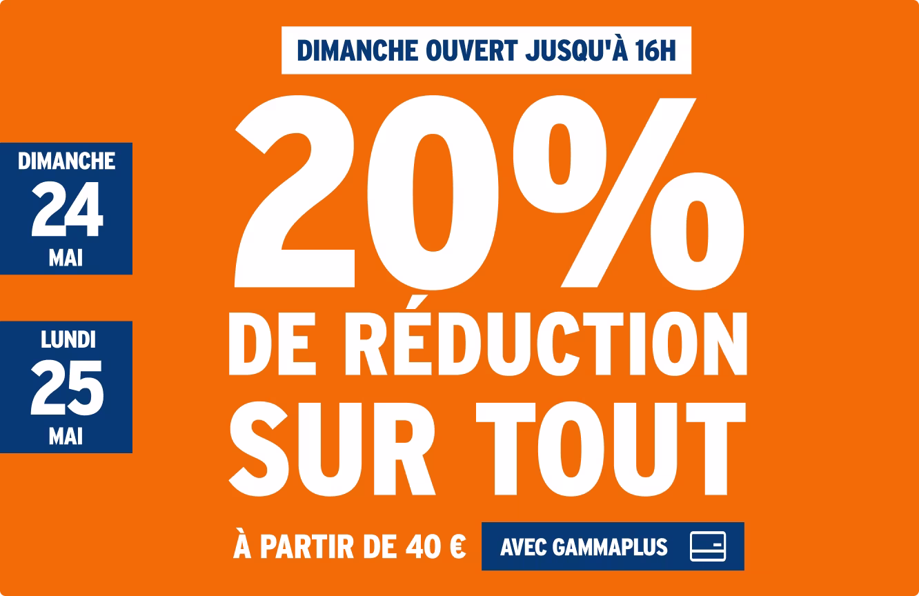20% de réduction sur tout