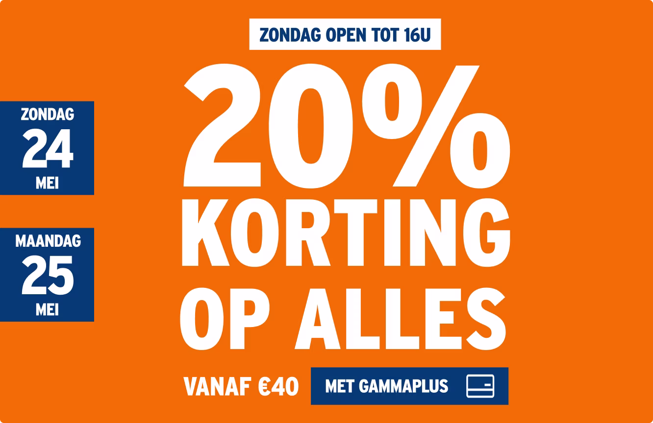 20% korting op alles