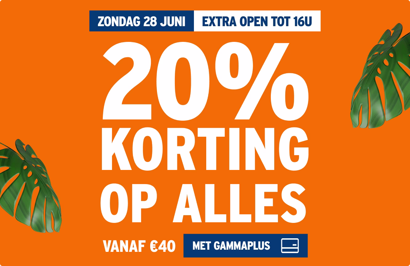 20% korting op alles