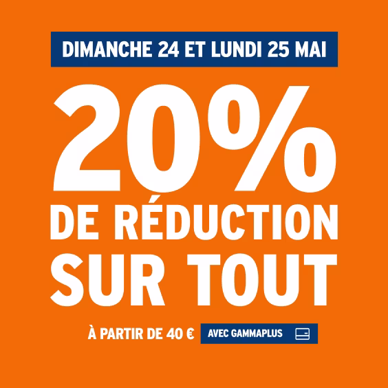20% de réduction sur tout