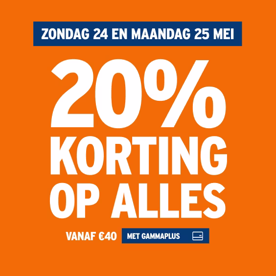 20% korting op alles