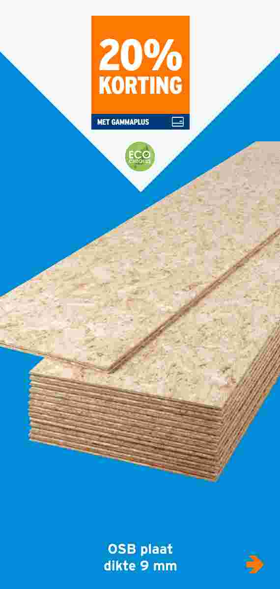 20% korting OSB plaat dikte 9 mm