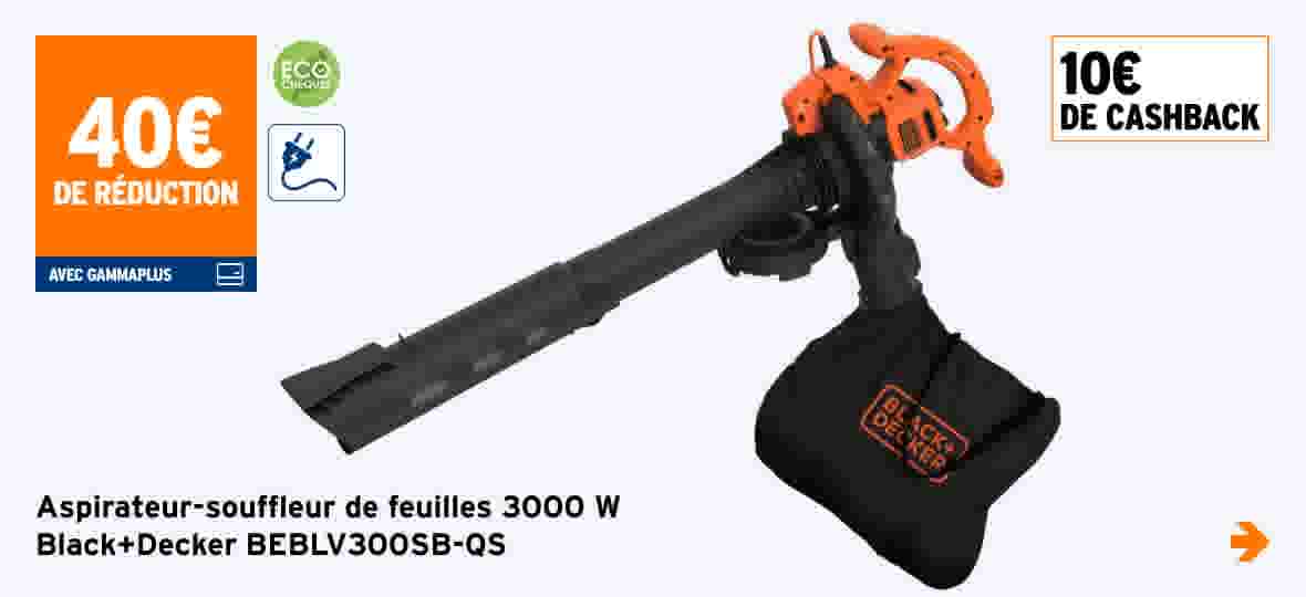 Aspirateur-souffleur de feuilles 3000 W  Black+Decker BEBLV300SB-QS