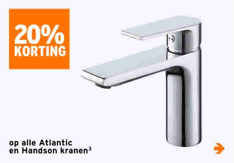 20% korting op alle Atlantic en Handson kranen