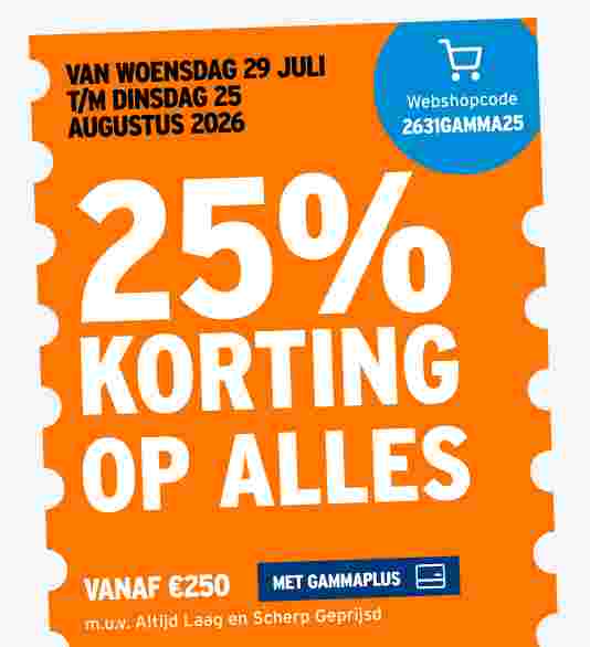 25% korting op alles