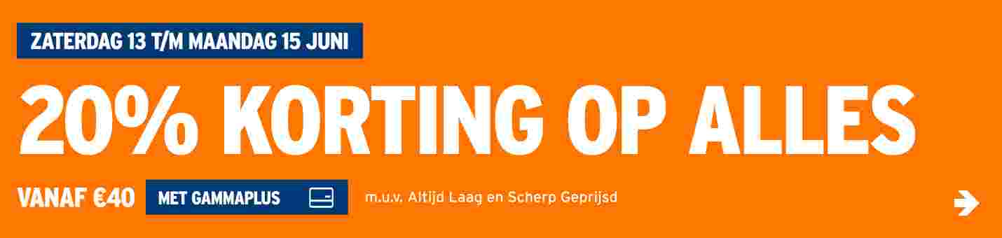 20% korting op alles