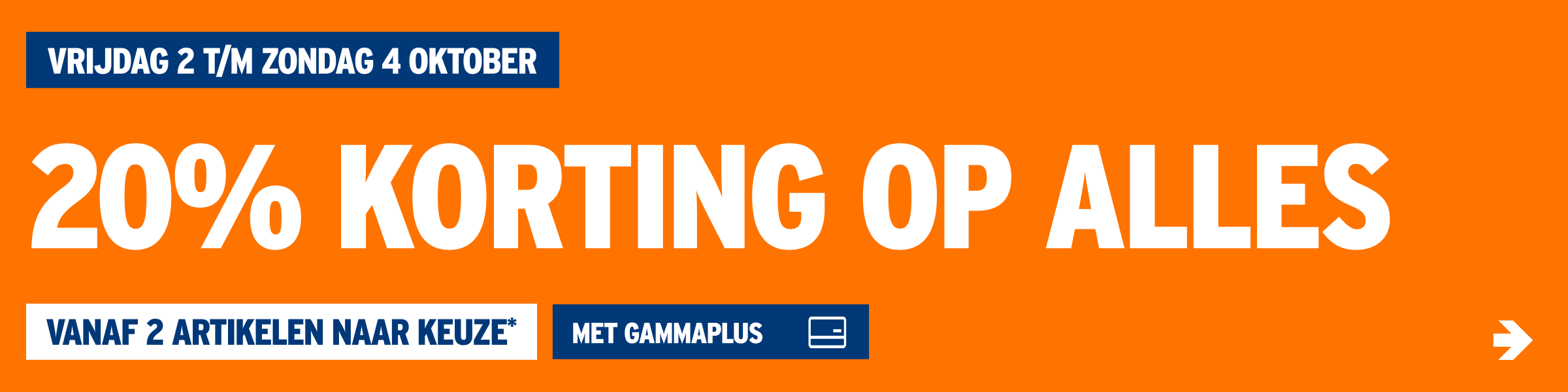 20% korting op alles