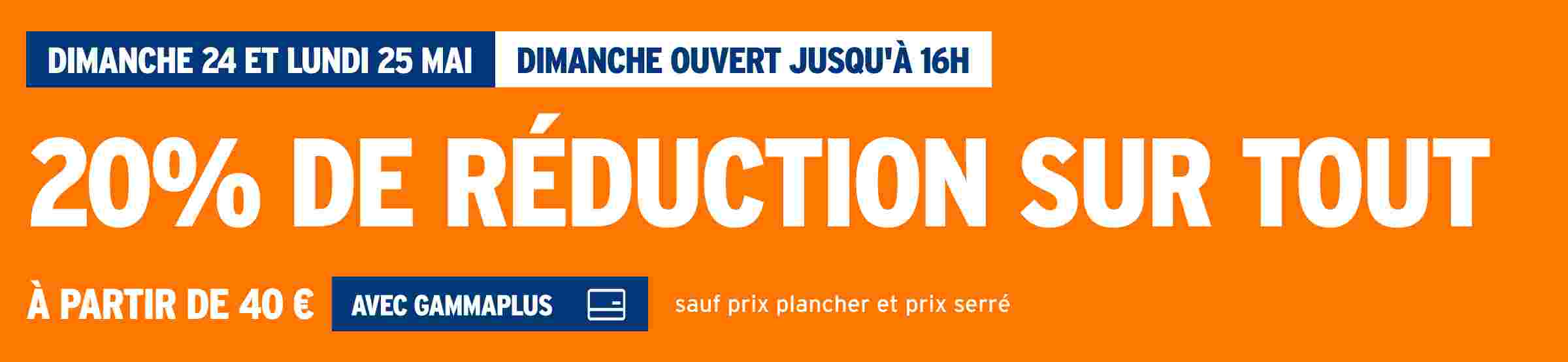 20% de réduction sur tout 