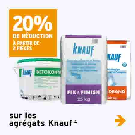 20% de réduction sur les agrégats Knauf