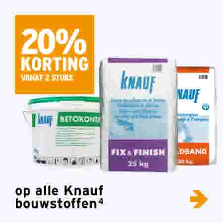 20% korting op alle Knauf bouwstoffen