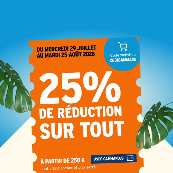 Téléchargez votre bon - 25% de réduction sur tout