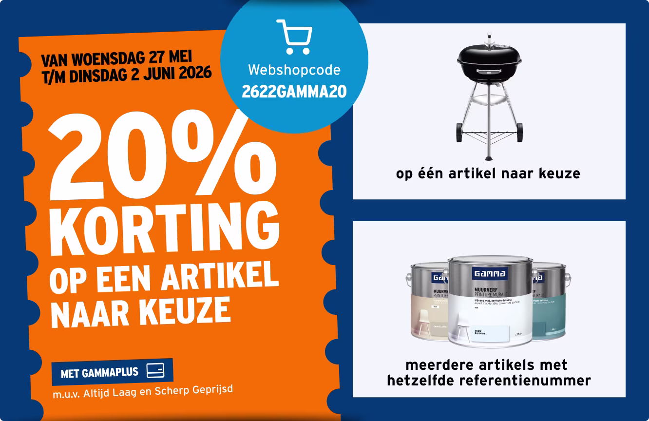 20% korting op een artikel naar keuze