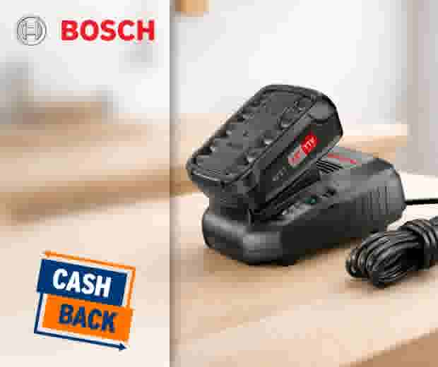 Gratis 18 V of 36 V accu  bij aankoop van een geselecteerd assortiment Bosch tuingereedschap!