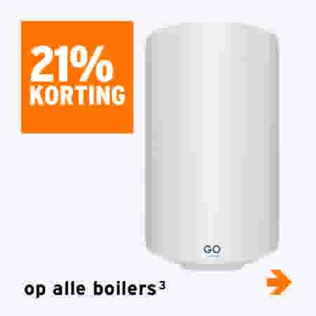21% korting op alle boilers