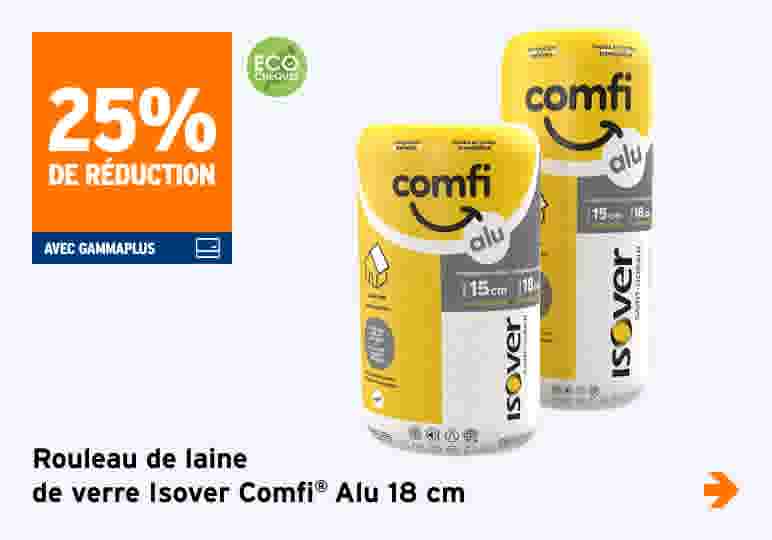 Rouleau de laine de verre Isover Comfi® Alu 18 cm