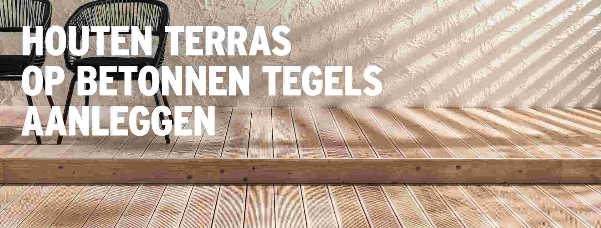 Hoe maak ik een terras met houten planken of tegels?