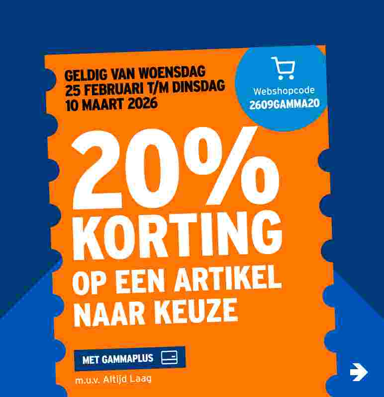 20% korting op een artikel naar keuze