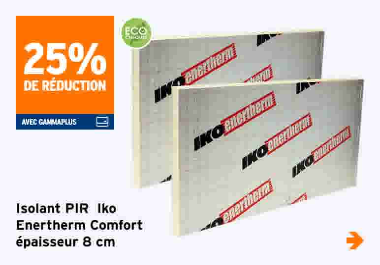 Isolant PIR Iko Enertherm Comfort épaisseur 8 cm