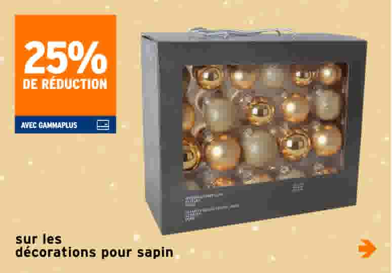 25% de réduction sur les décorations pour sapin