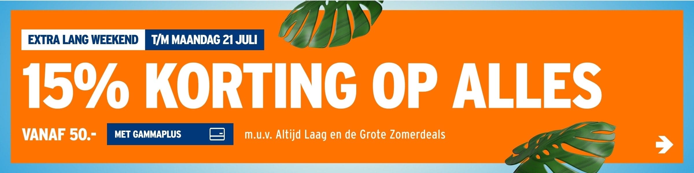15% korting op alles