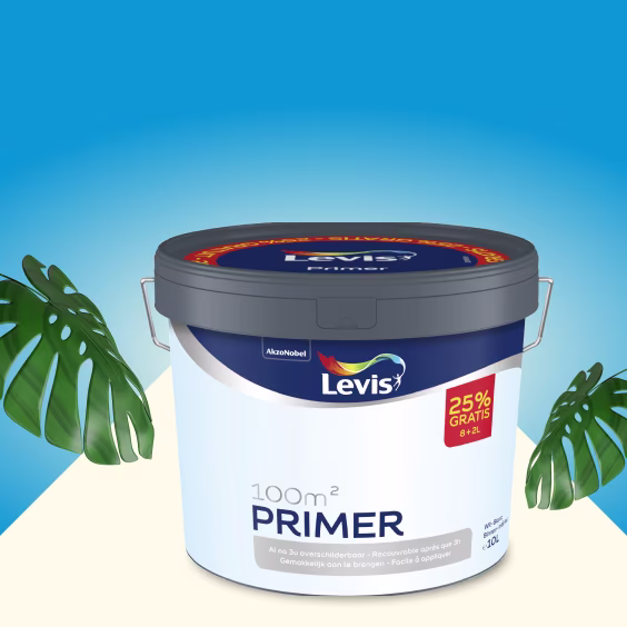 33% korting Levis Primer 8+2 L gratis