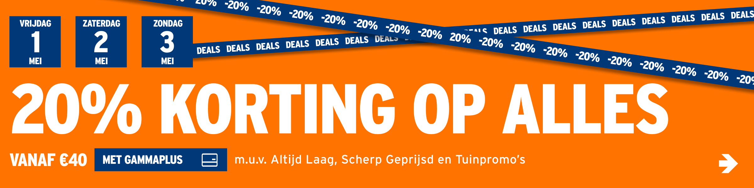 20% korting op alles