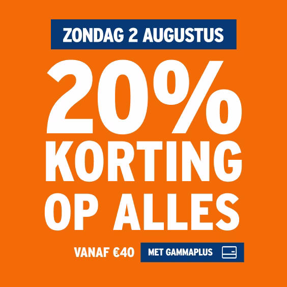 20% korting op alles