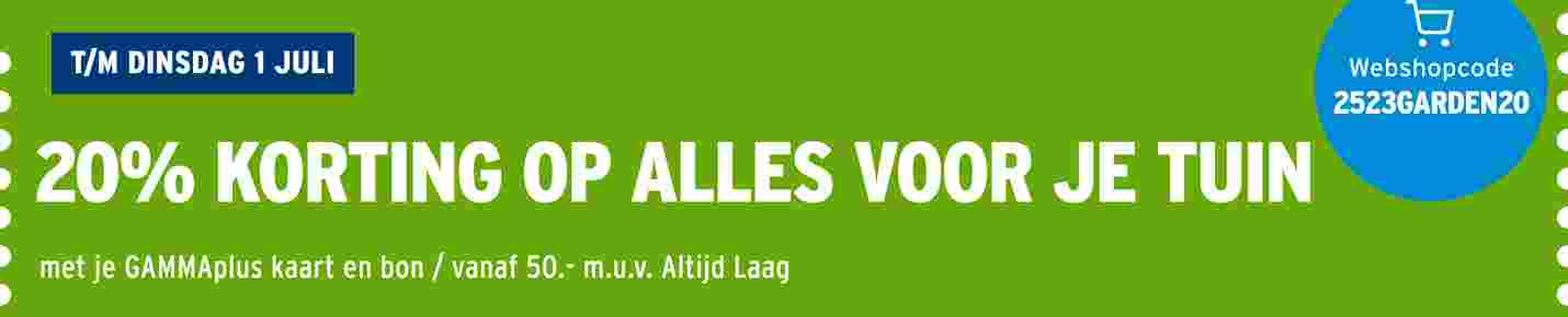 20% korting op alles voor je tuin