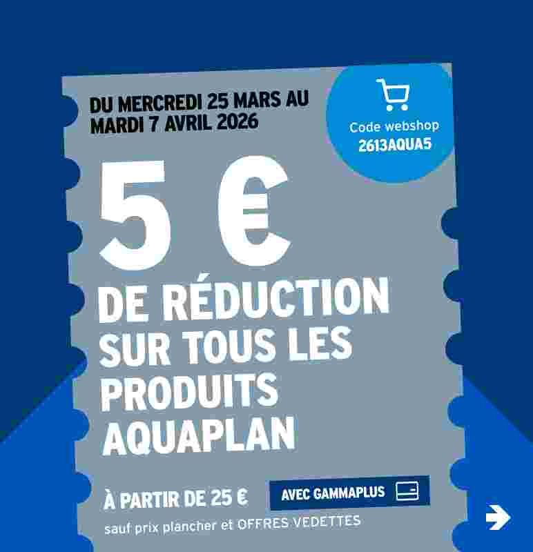 5 € de réduction sur tous les produits Aquaplan