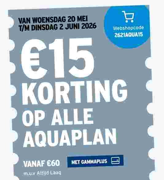 €15 korting op alle Aquaplan