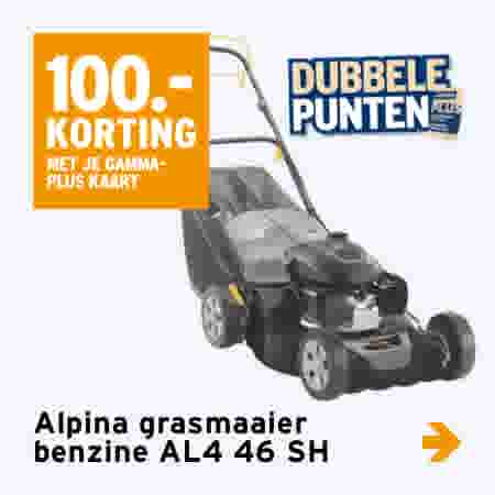 100.- korting Alpina grasmaaier benzine AL4 46 SH