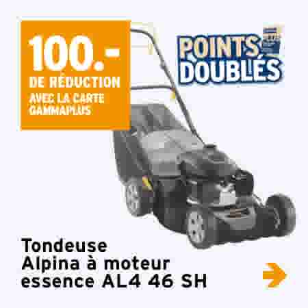100.- de réduction Tondeuse Alpina à moteur essence AL4 46 SH