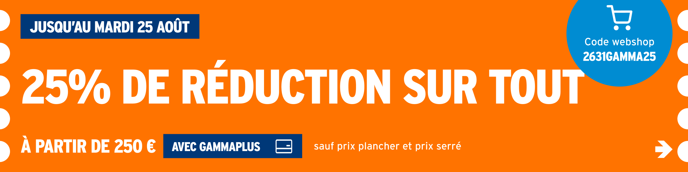 25% de réduction sur tout