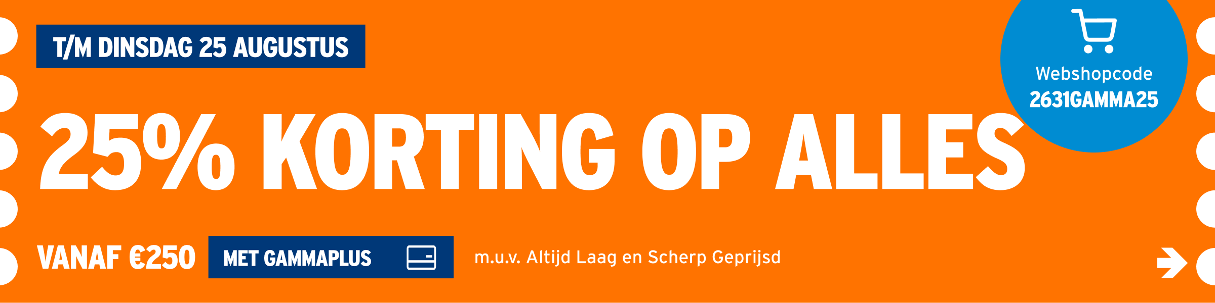 25% korting op alles