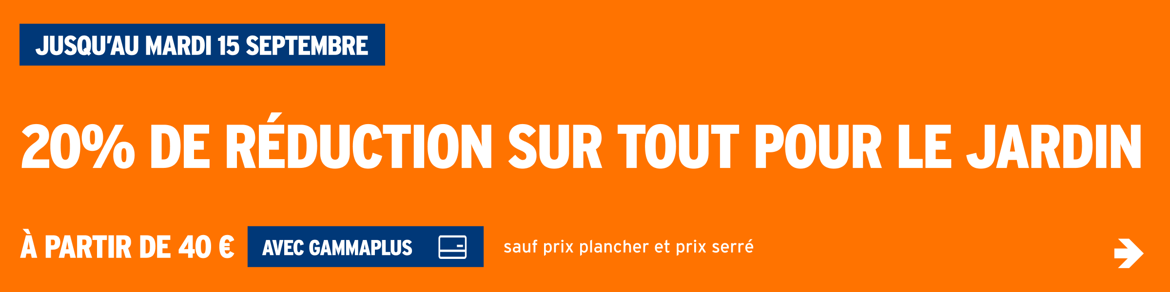 20% de réduction sur tout pour le jardin
