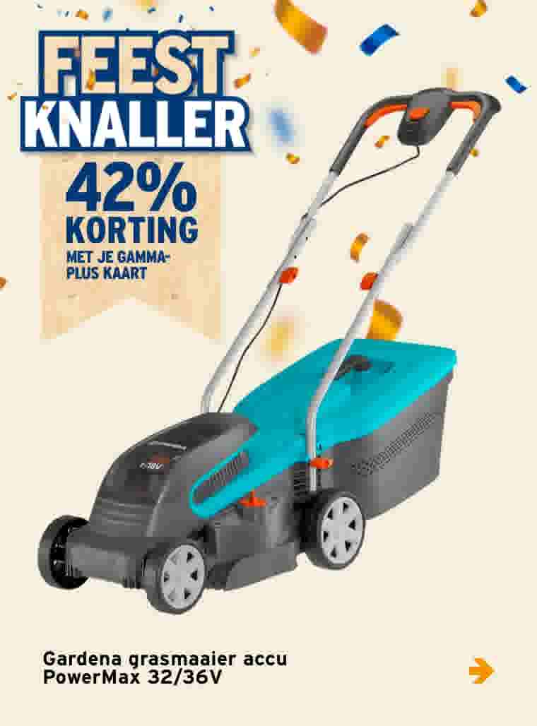 42% korting Gardena grasmaaier accu PowerMax 32/36V