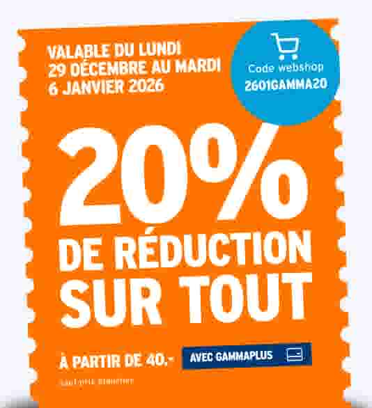 25% de réduction sur tout