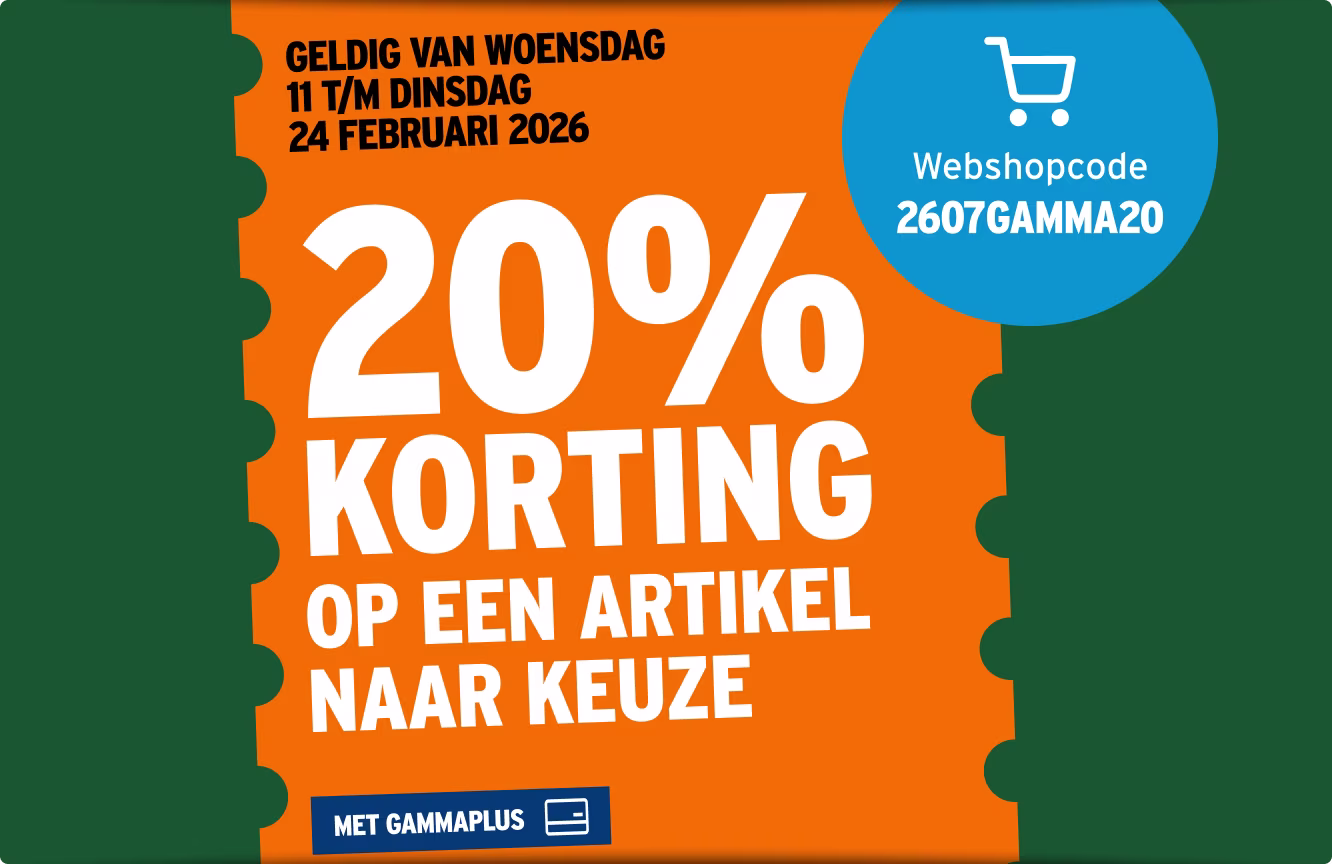 20% korting op een artikel naar keuze
