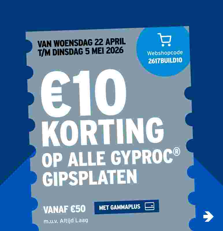 €10 korting op alle Gyproc gipsplaten